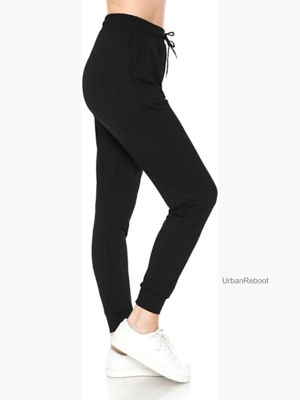 Women's High Rise Jogger Track Pants with Pockets - Relaxed Fit